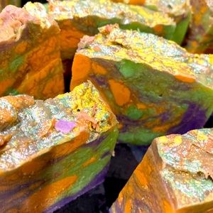 Mardi Gras natural artisan soap. Essential oils